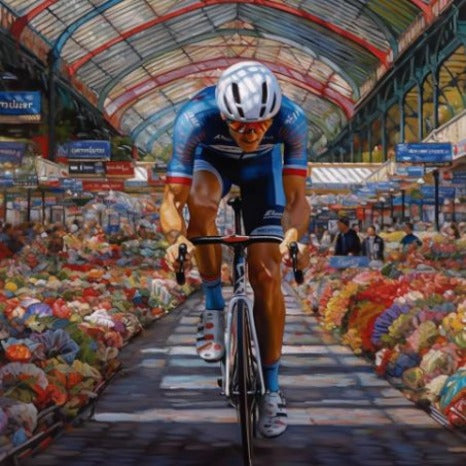 Petal Pursuit: A Floral Impressionist Ode to Cycling